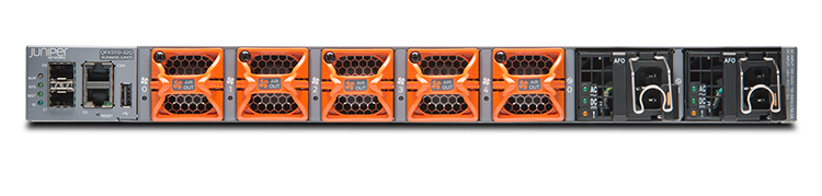 Juniper QFX5110-32Q - 32×40GbE & 4×100GbE QSFP28 Spine Switch, 1U, AC/DC, AFI/AFO Airflow Juniper QFX5110-32Q - 32×40GbE & 4×100GbE QSFP28 Spine Switch, 1U, AC/DC, AFI/AFO Airflow